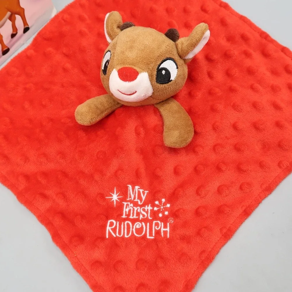 Rudolph The Red Nosed Reindeer Lovey Security Blanket Babys First w Book
